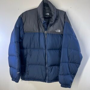 The North Face 700-fill Down Blue and Gray Puffer Jacket